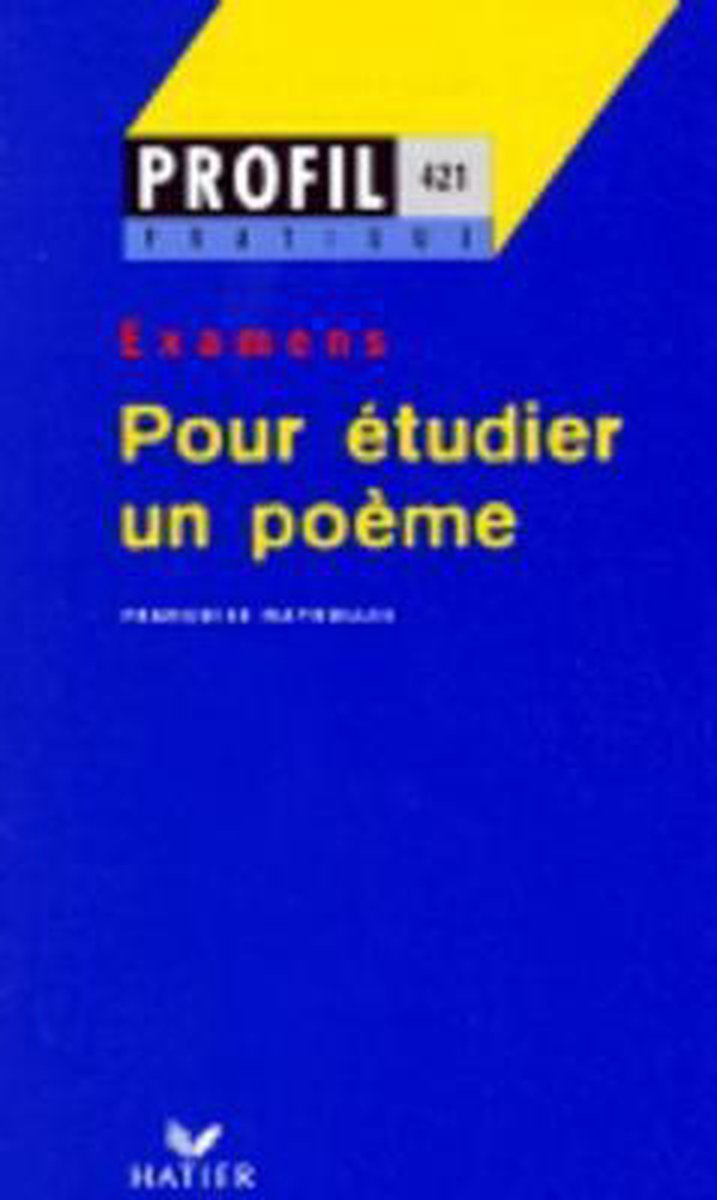 Afbeelding van Pour étudier un poème. Examens